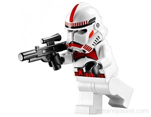 Lego Star Wars Minifigure Clone Shock Trooper avec arme et marques rouges sur casque et haut du corps
