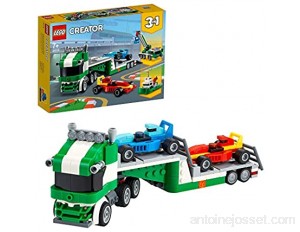 LEGO 31113 Creator Le Transporteur de Voitures de Course Camion Jouet avec remorque Grue et Jeu de Construction de remorqueurs