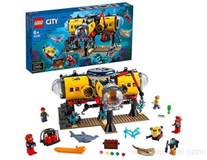 LEGO 60265 City La Base d’Exploration océanique Ensemble sous-Marin de Base d'exploration Jouets d'aventures de plongée pour Enfants
