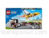 LEGO 60289 City Le Transport d\'avion de voltige Spectacle aérien de Grands véhicules Camion-Jouet avec remorque et Avion à réaction