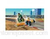 LEGO City Turbo Wheels Set L\'équipe de cascadeurs avec un quad tout-terrain une moto et une rampe de cascades avec des flammes 214 pièces 60255