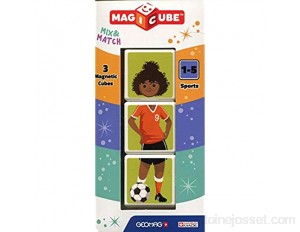 Geomag MagiCube 138 Mix & Match Sports - Constructions Magnétiques et Jeux Educatifs 3 Cubes Magnétiques