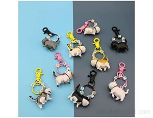 qingfeng Porte-clés en forme de mini kawaii avec clochette - Pour femme et fille - Cadeau créatif - Couleur : 9 styles aléatoires