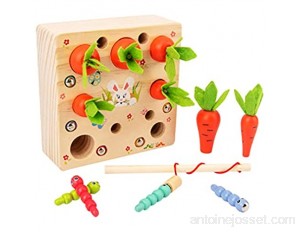 Yx-outdoor Montessori Jeu de carottes en bois pour enfant Entraînement sensoriel et perception de taille compacte