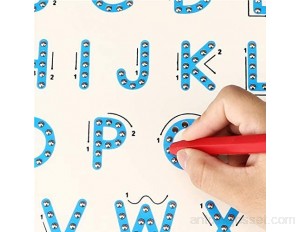 banapo Tableau d'écriture Alphabet pour garçons et Filles pour Enfants Planche à Dessin magnétique Graffiti Board Letter Trace BoardBlue
