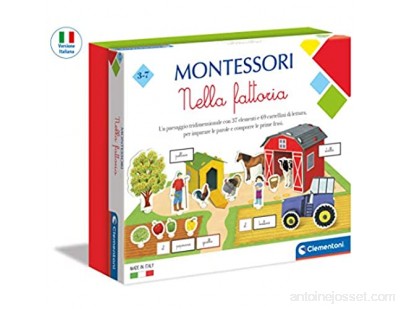 Clementoni Ferme – Fabriqué en Italie Montessori 3 Ans – Jeu éducatif 16267 Multicolore