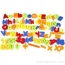 Lettres Alphabet magnétiques Chiffres Symboles pour Les Enfants d'apprentissage l'éducation Les compétences d'orthographe de comptage Multicolores 80pcs