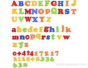 YOTINO Set de Lettres et Chiffres Magnétiques Colorés Jouets Educatifs pour Enfants d'âge Préscolaire Apprentissage de l'Orthographe 78 pcs