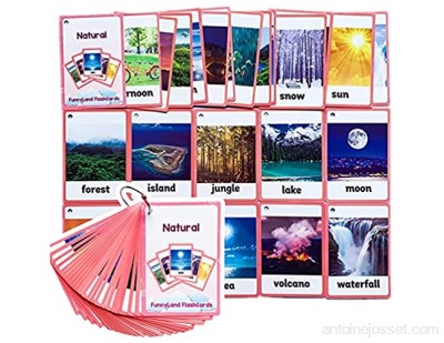 HONTOUSIP Lot de 23 cartes flash naturelles pour enfant | Cartes d\'apprentissage spéciales | Idéal pour les maternelles enseignants thérapeutes autistes 11 x 7 6 cm