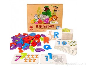 RetroFun Lot de cartes flash avec alphabets et chiffres pour enfants