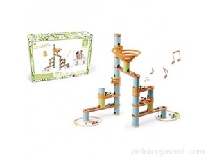 DAM véhicules de juguetepistas pour canicasdambamboo Planet Run/Musical kit 75 x 35 x 52 cm 98 PCS in Bamboo métal 30 Marbles and Instruction Booklet Included 4 + Multicolore Plus d'une