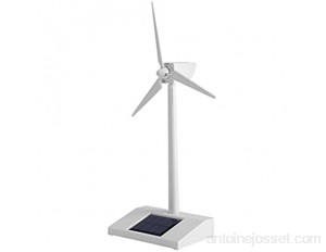 Alvinlite Jouet modèle de Moulin à Vent Solaire - Modèle d'éolienne de Bureau Moulins à Vent à énergie Solaire Plastique ABS Blanc pour l'éducation ou Le Plaisir