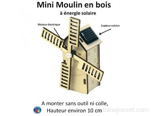 Petit Moulin à vent en bois à énergie solaire