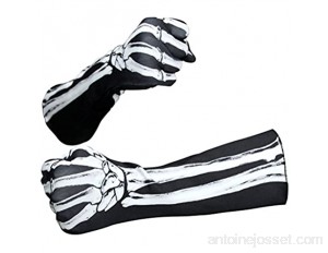 ABOOFAN 1 paire de gants pour Halloween avec motif tête de mort fantôme squelette accessoire de fête effrayant milieu