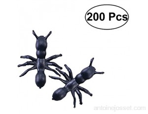 ABOOFAN Lot de 200 fourmis en plastique noir - gadget amusant pour Halloween carnaval fête costumée - noir