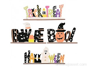 ABOOFAN Lot de 4 lettres décoratives en bois pour Halloween couleurs assorties