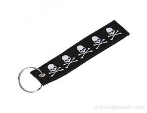 ABOOFAN Porte-clés Halloween tête de mort pour voiture sac à main décoration à suspendre accessoire de cadeau créatif noir