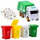 Kagodri Jouet de camion de chantier de tri des ordures pour enfants avec 4 poubelles