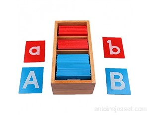 Sharplace Montessori Alphabet 26 Lettres Boîte Kit Carte de Lettres en Papier Sablé Jouet Pédagogique pour Enfants Bébés