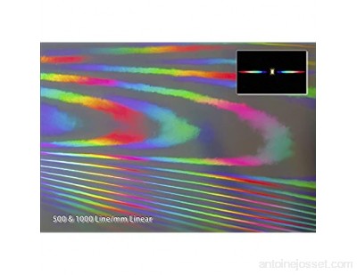 Feuille de Double Axe de Réseau de Diffraction Holographique 13 500 Linges/ 30X15cm