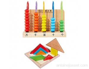 HJHJ Boulier Abaque Toys en Bois Petite Boucle De Calcul Éduquée en Bois avec des Perles pour Addition pour Les Enfants Color : Calculation Rack+Board