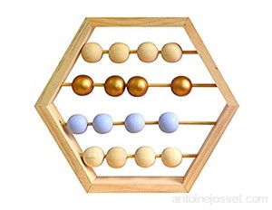 MONTA 1 boulier hexagonal en bois naturel de style nordique avec perles - Jouet éducatif pour bébé
