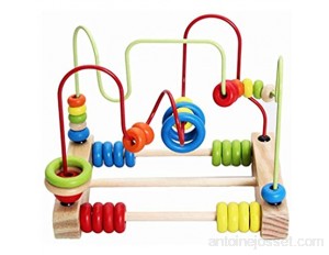 rongweiwang Compter Les Cercles de Perles Abacus Fil Jouets bébé Compter Maze Roller Coaster Jouets éducatifs en Bois pour bébé Enfants Enfants