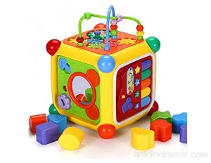Activité Cube Perle Maze Activité Bébé Tout Cube Jouer Centre d'apprentissage éducatif interactif Toy Cadeau for Tout-Petits Jouet de Montagnes Russes en Bois