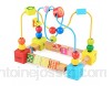 Cube d\'activité en Bois Perles Maze Roller Coaster jouets éducatifs for les enfants en bas âge bébé autour du cercle de perles Amélioration des compétences en bois Jouets cadeau d\'anniversaire for le