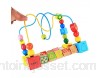 Cube d\'activité en Bois Perles Maze Roller Coaster jouets éducatifs for les enfants en bas âge bébé autour du cercle de perles Amélioration des compétences en bois Jouets cadeau d\'anniversaire for le