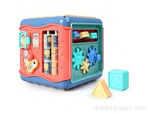 Cube d'activité jouets d'éveil et de développement précoce - Trieur de formes 6 en 1 - Jouet éducatif - Cadeau pour garçon et fille de 1 an
