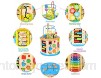 Elover Cube de Bois d\'activité 8 en 1 Bébé Jouets Multi-Usage de Jouets Labyrinthe de Perles Cadeaux pour Enfants