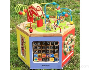 Wangxiaoxia-Toy Labyrinthe de Perles Cube d'activité en Bois - Apprenants Activité Cube Bois et Couleur Sorter Perle Maze bébé Jouet Jeu de Jouets éducatifs pour Tout-Petits