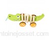 Jouet à tirer en bois jouet de corde en bois jouet à tirer à pied-un-long jouet à tirer en bois Crocodile pousser et tirer jouet pour tout-petit