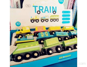 Rain City 2019 Petit Train magnétique 12 Petite Locomotive Set Jouets en Bois pour Les Enfants d'automne résistant Convient pour Les bébés de Plus de 3 Ans