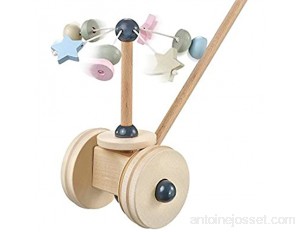 Selecta 64018 Carrousel jouet à tirer/pousser à roulettes en bois 20 cm