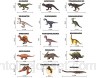 Dinosaur Toys 15 figurines réalistes avec PlayMat Books Éducatifs Fournitures de réceptions de dinosaures de 16CM à 25CM pour enfants Garçons Filles y compris T-rex Triceratops Velociraptor Pterosaur