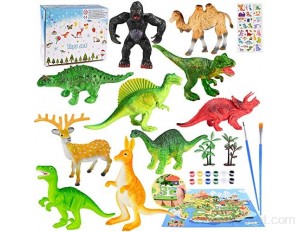 GOLDGE Kit de Peinture de Dinosaure pour Enfants 38 Pcs Paint Dinosaures en 3D DIY Loisir Créatif Peinture Activites Cadeaux pour Enfants