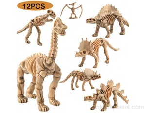 kingko® 12PC Jouets Figure de fossile de Dinosaure Jouets modèle Animal de Dinosaure Jouets éducatifs Monoclonius Allosaurus Spinosaurus Tyrannosaurus Stegosaurus