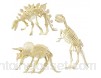 NUOLUX NUOLUX 4D Dinosaures Fossil Squelette Assortiment de jouets DIY 3 pièces Dino os os fossiles pour enfants garçons filles