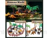 TOEY PLAY 3 en 1 Mini Figurines Animaux Jouets avec Dinosaures Jungle Ferme Malette Jouet Éducatif Cadeau pour Enfants Garçons Filles 3/4/5 Ans