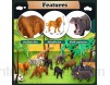 TOEY PLAY 3 en 1 Mini Figurines Animaux Jouets avec Dinosaures Jungle Ferme Malette Jouet Éducatif Cadeau pour Enfants Garçons Filles 3/4/5 Ans