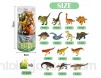 Vanplay 21Pcs Jouet Dinosaure Figurine Dinosaure avec Seau de Stockage pour Les Enfants