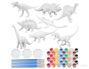 ZoneYan Kit de Peinture de Dinosaure/Animal Animaux Enfant Jouet Figurines Dinosaures Animaux 3D DIY Artisanat de Dinosaure pour Enfants de 3 4 5 6 8 Ans Cadeau Kits de Dinosaure