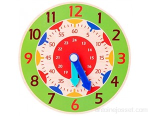 Faguo Enfants Horloge en Bois Jouets Heure Minute Seconde cognition horloges colorées Jouet