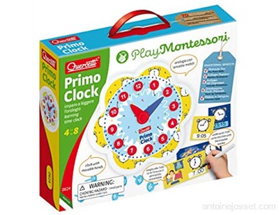 Quercetti-Quercetti-0624 Play Montessori-Première Horloge Apprendre l\'heure 0624 Multicolore