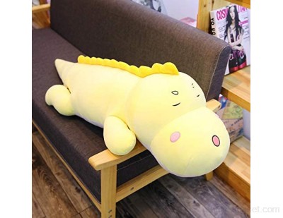N-S Adorable oreiller en peluche dinosaure avec poupée endormie Jaune 80 cm