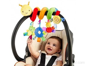 1 pièce Jouet Suspendu en Spirale d'animal de Dessin animé Jouet Suspendu interactif en Spirale de hochets pour Lit de bébé pour Poussette pour bébé