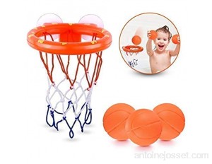 Ellien Cerceaux de Basket-Ball de Jouets de Bain pour Enfants et Tout-Petits avec 3 balles Jeu de tir de Baignoire pour Petits garçons et Filles