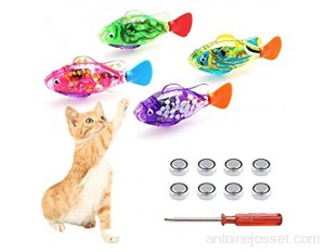 Jouet de chat de poisson de robot de natation jouet interactif de poisson de chat de jouet de réservoir de poisson avec le jouet de poisson en plastique de bain de natation de chat de lumière LED